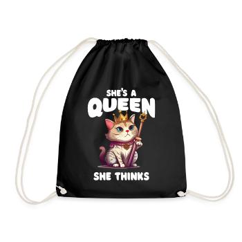 Funny Cat Saying Crazy Cat Lady - Drawstring Bag - black - Front