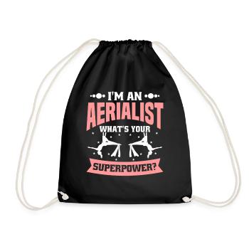 Soie aérienne / Yoga aérien / Acrobaties aériennes - Sac de sport léger - noir - Devant