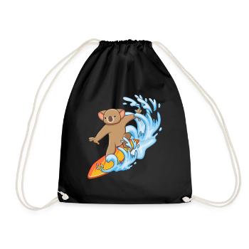 Koala lover Koala Whisperer Animal Surfer - Drawstring Bag - black - Front