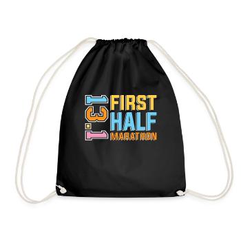Half Marathon First Half Marathon 13.1 Triathlon - Drawstring Bag - black - Front