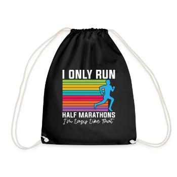 Half Marathon I Only Run Half Marathons Athletic - Drawstring Bag - black - Front