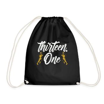 Half Marathon Thirteen One Athletic Marathoner - Drawstring Bag - black - Front