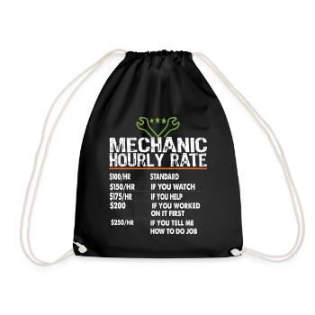 Taux horaire des mécaniciens Ouvriers mécaniciens Taux de main-d’œuvre - Sac de sport léger - noir - Devant
