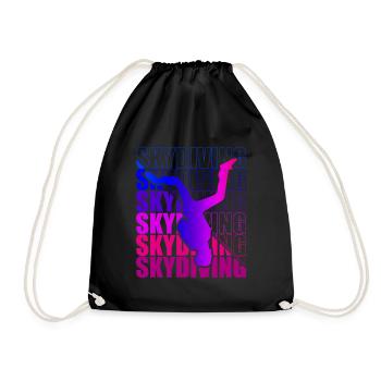 Skydive Freefly Fallschirmspringer Shirt Skydiving - Turnbeutel - Schwarz - Vorne