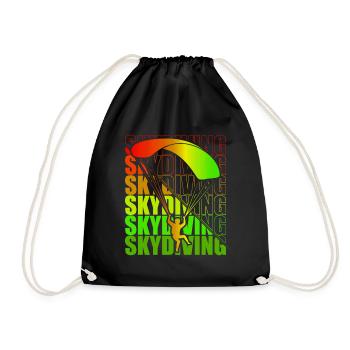 Skydive Freefly Fallschirmspringer Shirt Skydiving - Turnbeutel - Schwarz - Vorne