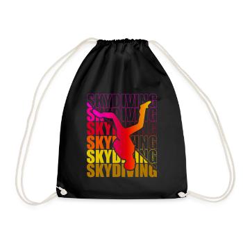 Skydive Freefly Fallschirmspringer Shirt Skydiving - Turnbeutel - Schwarz - Vorne