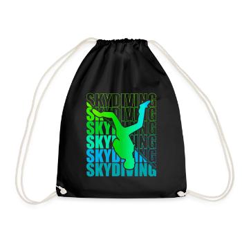 Skydive Freefly Fallschirmspringer Shirt Skydiving - Turnbeutel - Schwarz - Vorne