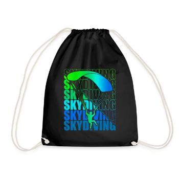 Skydive Freefly Fallschirmspringer Shirt Skydiving - Turnbeutel - Schwarz - Vorne