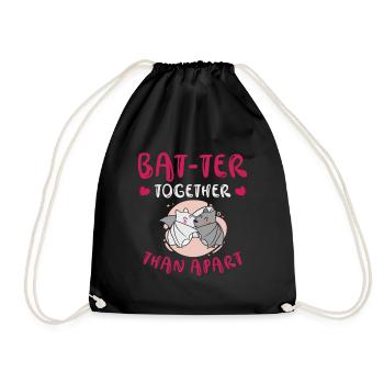 Câlin de la Saint-Valentin Paire de chauves-souris mignonnes - Sac de sport léger - noir - Devant