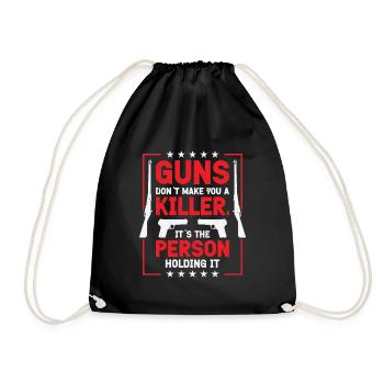 Guns Pistol Lover Gun Owner Shooting - Drawstring Bag - black - Front