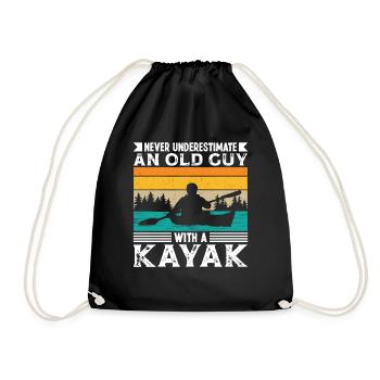 Never underestimate an old Guy with a - Drawstring Bag - black - Front