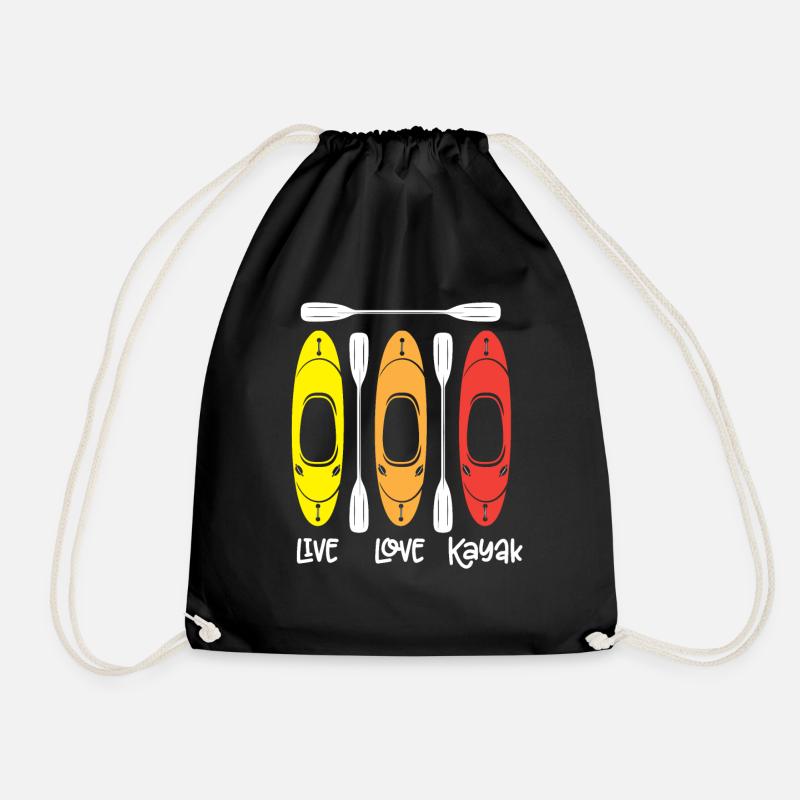 Kayak funny Design - Turnbeutel - Schwarz