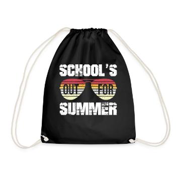 Schools Out For Summer Retro Vintage Style Summer - Drawstring Bag - black - Front