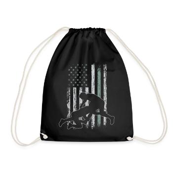 Ringen Retro USA Flagge Wrestling 4th of July - Turnbeutel - Schwarz - Vorne