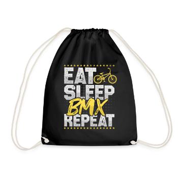 BMX Eat Sleep Repeat Freestyle Fahrrad Tricks BMX - Turnbeutel - Schwarz - Vorne