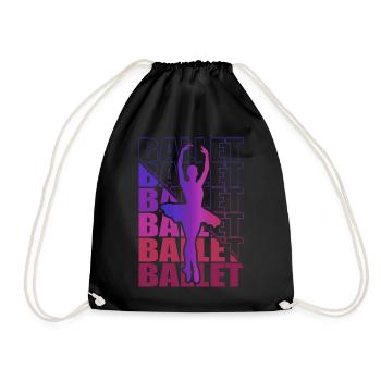 Ballet, Ballerine, Fille, Fille, Danse - Sac de sport léger - noir - Devant