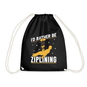 I'd Rather Be Ziplining Zipline Sport Seilrutsche - Turnbeutel - Schwarz - Vorne
