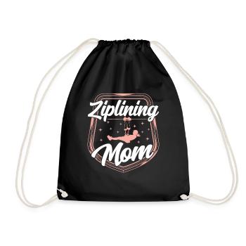 Ziplining Mama Sayings Zipline Zipline Sports - Drawstring Bag - black - Front