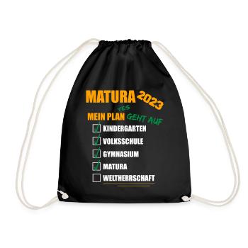 Matura 2023 Abitur bestanden WELTHERRSCHAFT Matura - Turnbeutel - Schwarz - Vorne