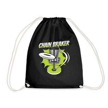 Chain Braker Basket Disc Golfer Frisbee - Drawstring Bag - black - Front
