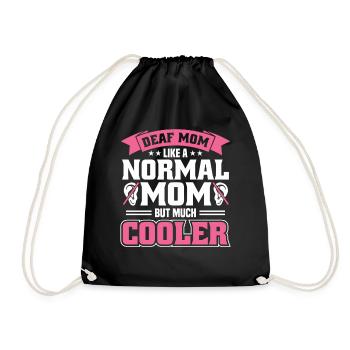Maman sourde Langue des signes Fierté sourde - Sac de sport léger - noir - Devant