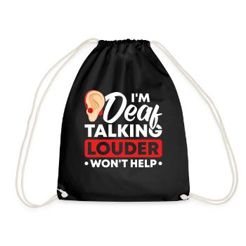 Deaf Deaf Sign Language Deaf Pride - Drawstring Bag - black - Front