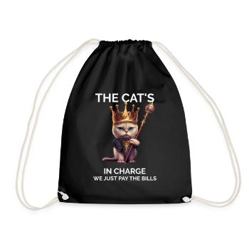 Proud Cat Owner - Drawstring Bag - black - Front