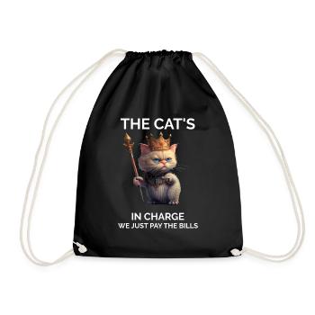 Sarcastic Cat - Drawstring Bag - black - Front