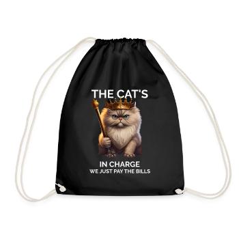 Cat Lady - Drôle - Sac de sport léger - noir - Devant