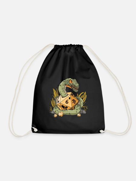 RPG Snake D20 Würfel Design für einen RPG GAMER - Turnbeutel - Schwarz