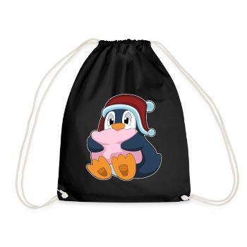 Pinguin Schlafen Kissen - Turnbeutel - Schwarz - Vorne