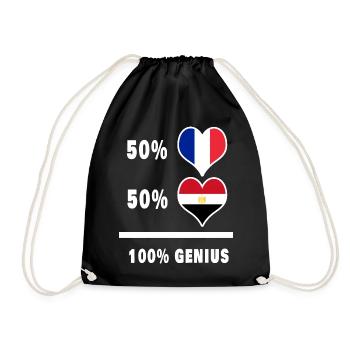 Égypte et France 100% génial Drapeaux Design - Sac de sport léger - noir - Devant