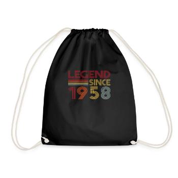 1958 Geburtstag Legend since Retro Vintage - Turnbeutel - Schwarz - Vorne
