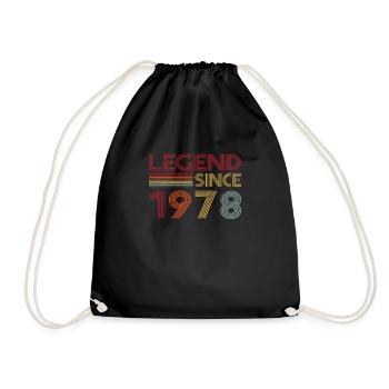 1978 Birthday Legend since Retro Vintage - Drawstring Bag - black - Front