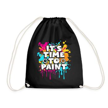 It's time for colorful team athletes paintball - Drawstring Bag - black - Front