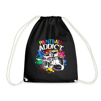 Paintball Addict Colorful Color Team Sports Paintball - Drawstring Bag - black - Front