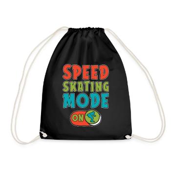 Speed Skating Mode On Short Track Loves Skater - Drawstring Bag - black - Front