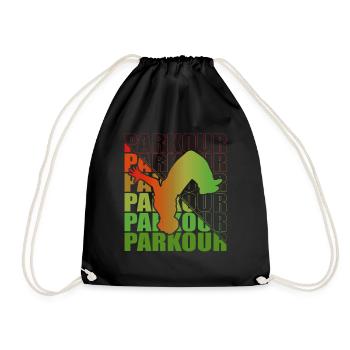 Parkour, Freerunning, Street Workout, Acrobatic - Turnbeutel - Schwarz - Vorne
