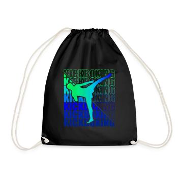Kickboxer Martial Arts Kickboxing Kickboxen - Turnbeutel - Schwarz - Vorne