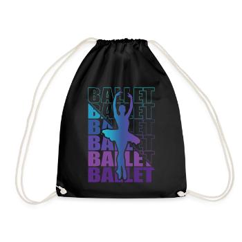 Ballet, Ballerine, Fille, Fille, Danse - Sac de sport léger - noir - Devant
