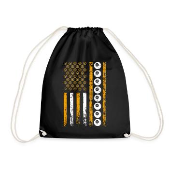 American Cue Sport Flag - Drawstring Bag - black - Front