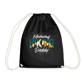 Mom hiking comrade mountain hiker mother camper - Drawstring Bag - black - Front