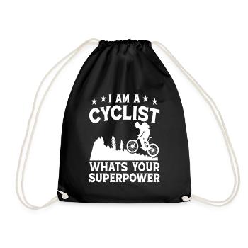 Je suis un cycliste quel est votre superpouvoir - Sac de sport léger - noir - Devant