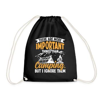 Great outdoor Camping is Important - Drawstring Bag - black - Front
