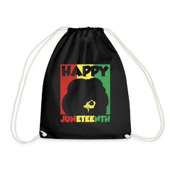 Merry Juneteenth 1865 Black African American - Drawstring Bag - black - Front