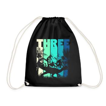 Dilophosaurus 3 ans Garçon 3ème anniversaire - Sac de sport léger - noir - Devant
