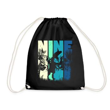 Deinonychus 9 ans Garçon 9ème anniversaire - Sac de sport léger - noir - Devant