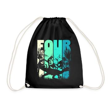 Dilophosaurus 4 ans Garçon 4ème anniversaire - Sac de sport léger - noir - Devant
