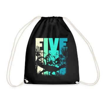 Dilophosaurus 5 ans Garçon 5ème anniversaire - Sac de sport léger - noir - Devant