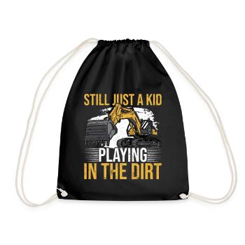 Excavator Digger - Drawstring Bag - black - Front
